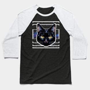 Black Cat Space Baseball T-Shirt